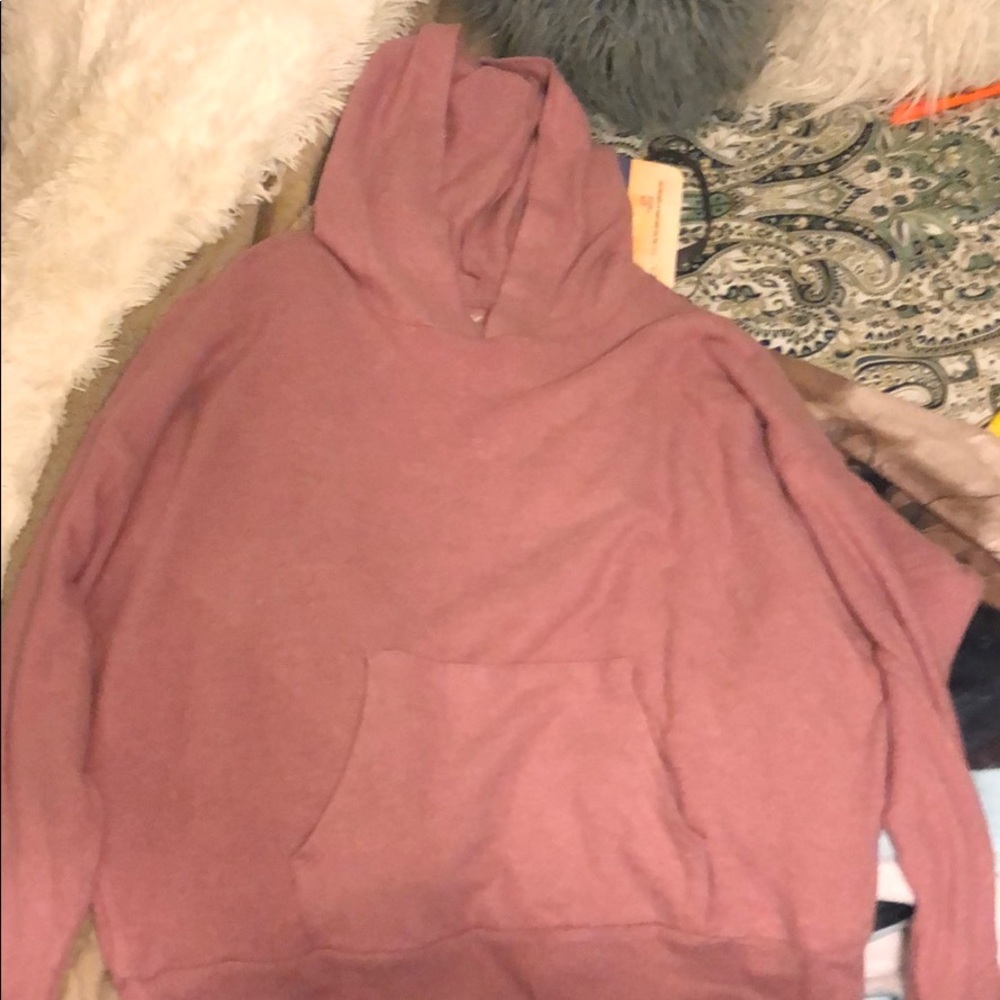 American Eagle Pink Plush hoodie NEW